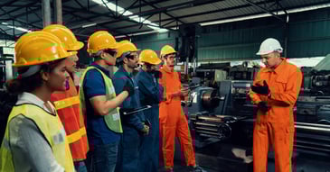 warehouse safety manager doing checks