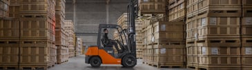 Toyotoa Tonero diesel powered forklift truck in a warehouse