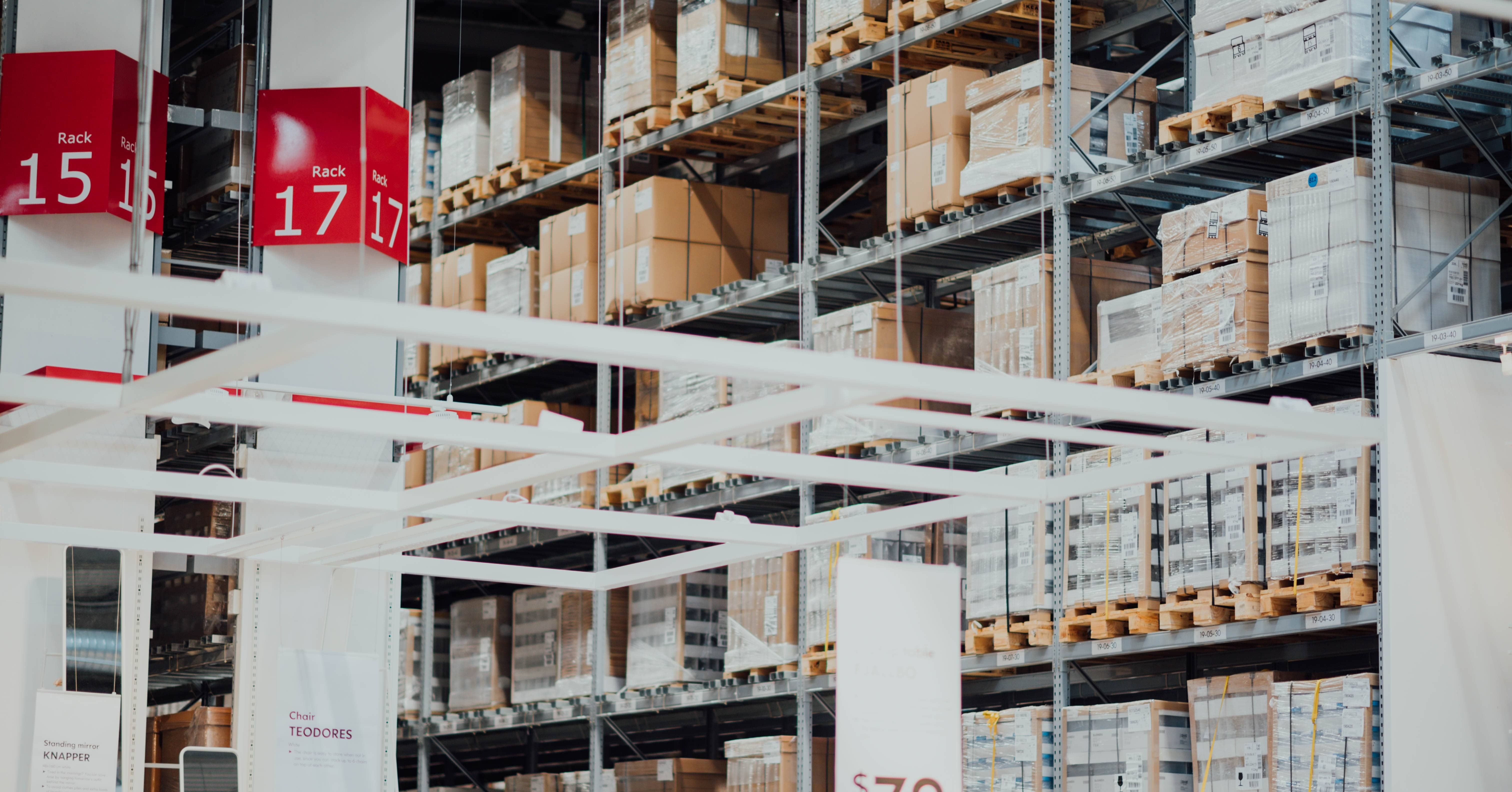 shelves in warehouse