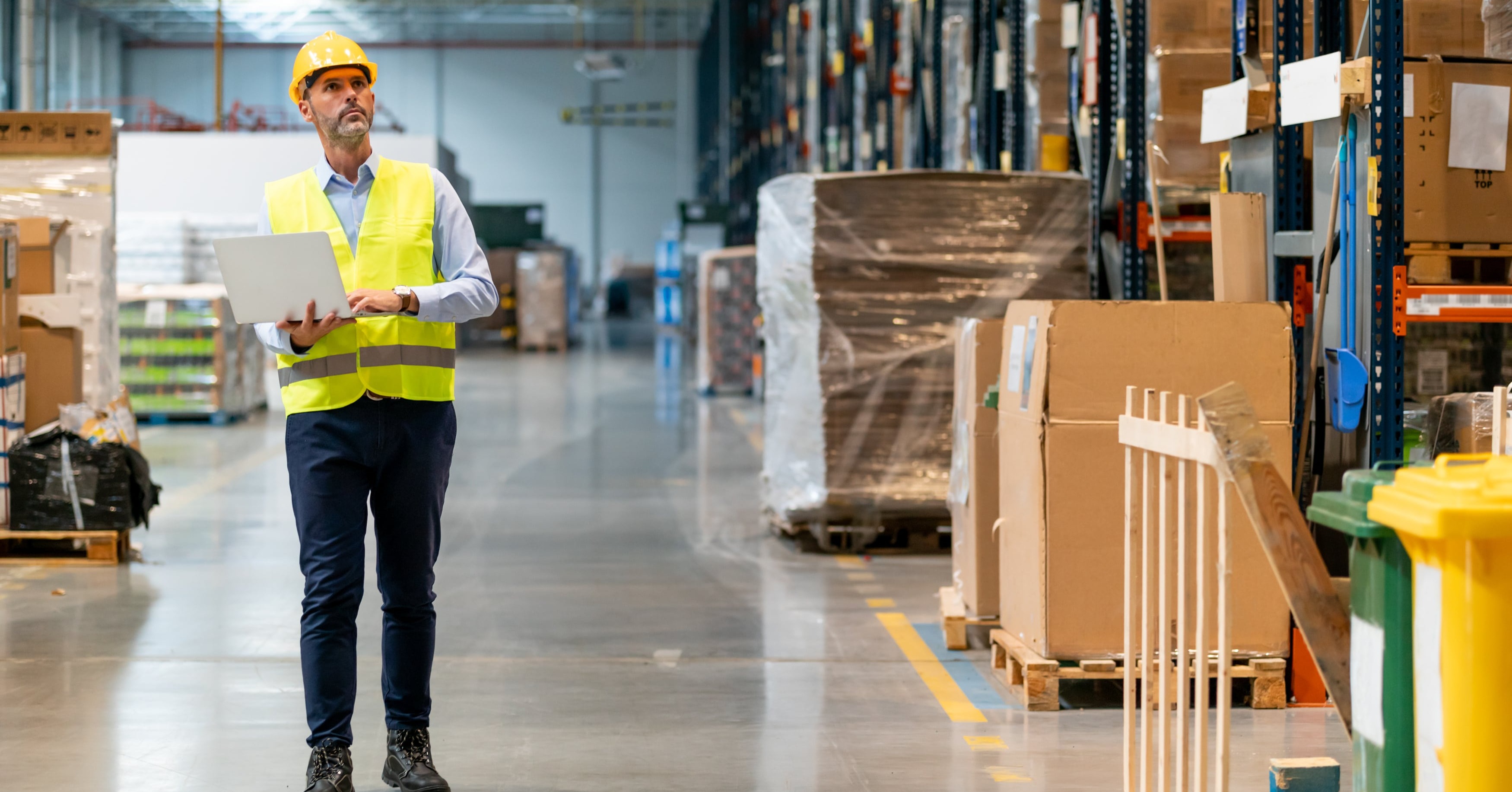 warehouse safety manager doing checks