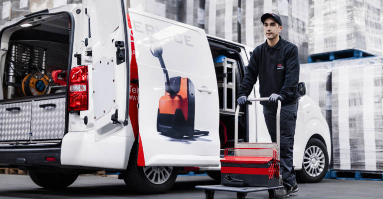 toyota team member in the warehouse